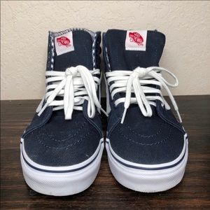 Vans Sk8 Hi Blue & Plaid/Flannel Inside
